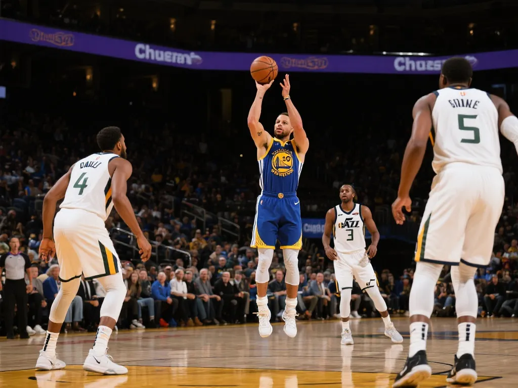 库里火力全开，爵士现场变成三分雨伞下的舞池